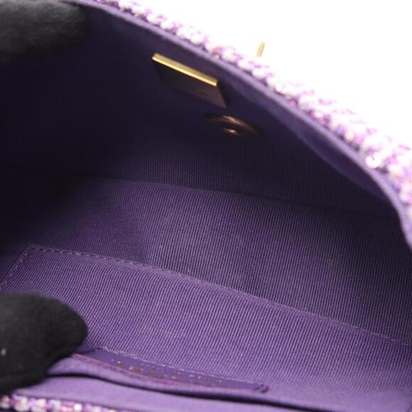 Chanel Matelasse top handle shoulder bag, fabric, women's, purple - Picture 6 of 9